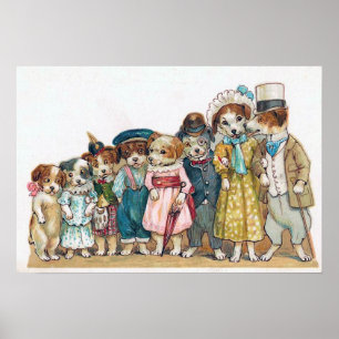 "The Dog Family" Vintage Poster