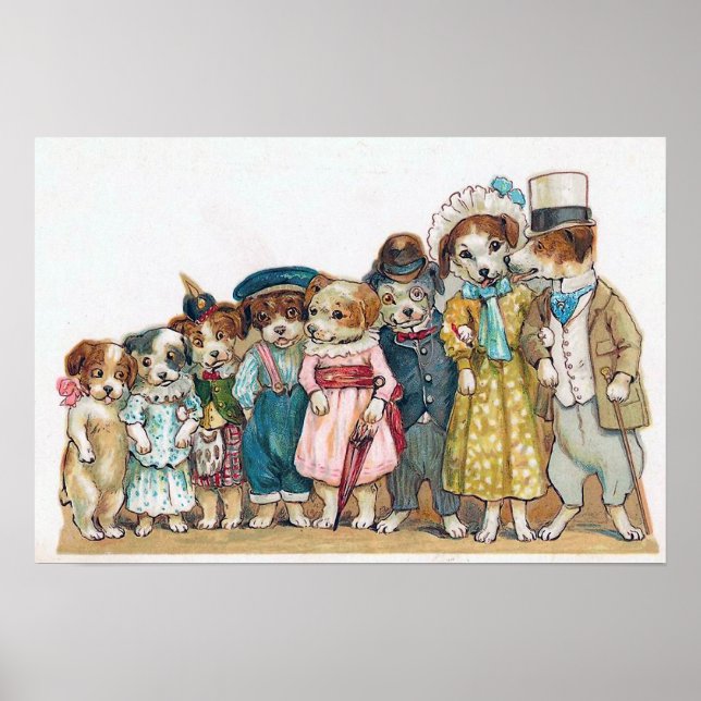 "The Dog Family" Vintage Poster (Front)