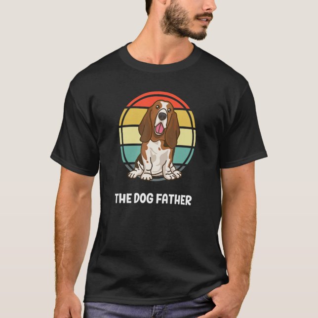 The Dog Father Basset Hounds Cute Dog Lovers Men W T-Shirt (Front)