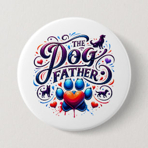 The Dog Father Retro Typography 7.5 Cm Round Badge