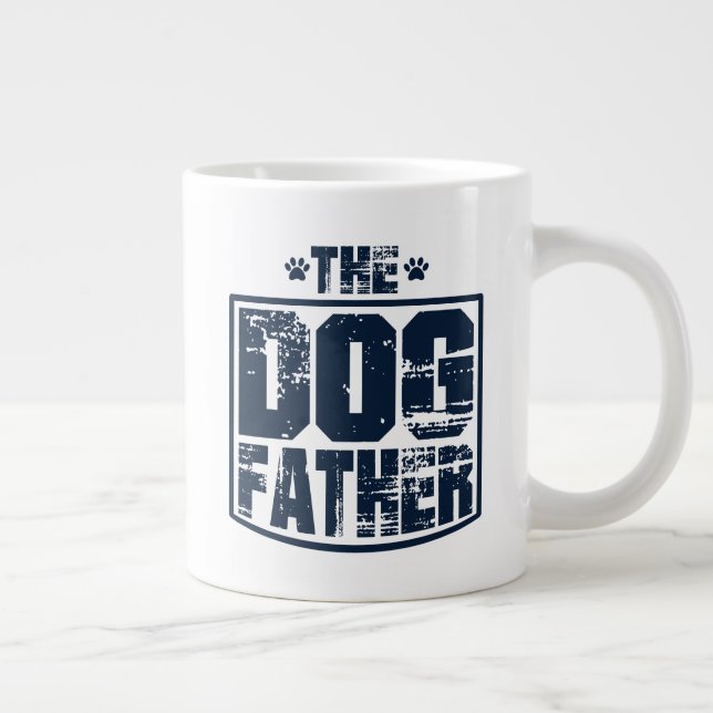 The Dog Father Worn Graphic Large Coffee Mug (Right)