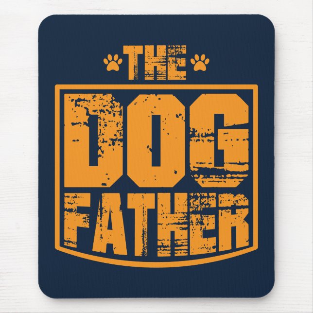 The Dog Father Worn Graphic Mouse Pad (Front)