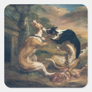 The Dog Fight, 1678 Square Sticker