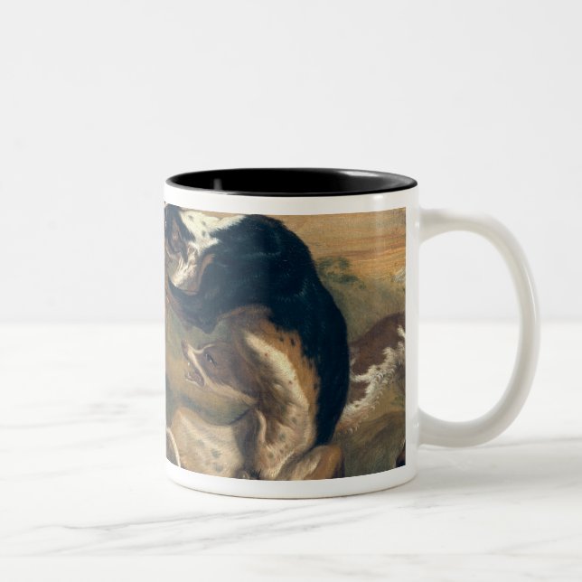 The Dog Fight, 1678 Two-Tone Coffee Mug (Right)