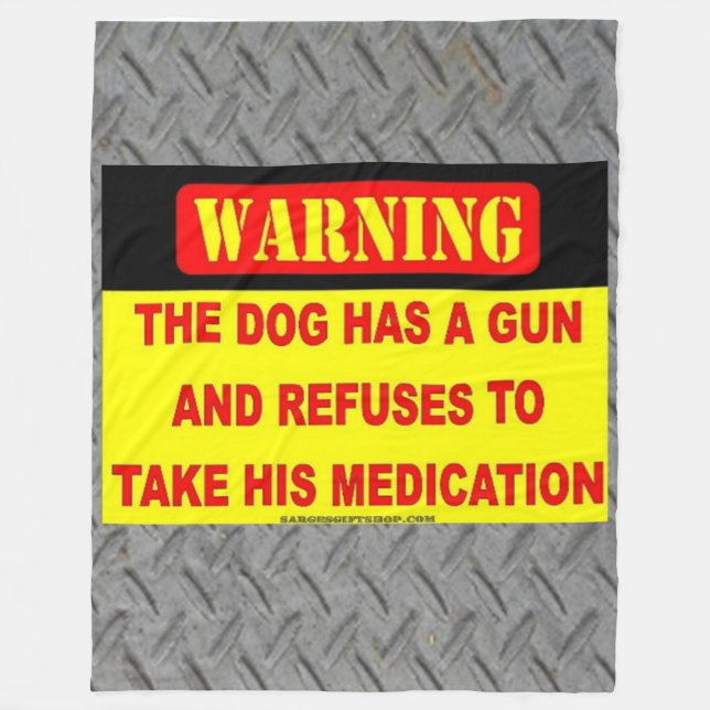 THE DOG HAS A GUN FLEECE BLANKET (Front)