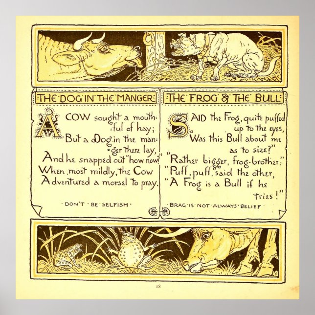 The Dog in the Manger Walter Crane Poster (Front)