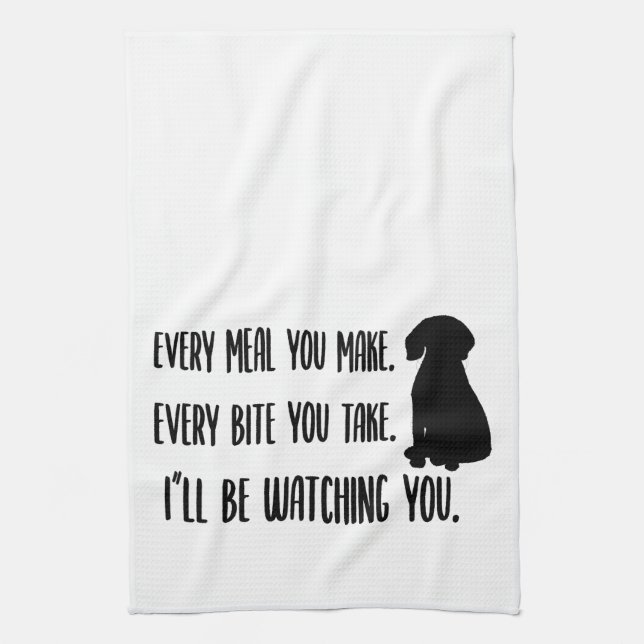 The Dog Is Watching- Gift for Dog Lover Tea Towel (Vertical)