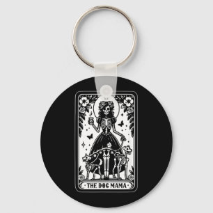 The Dog Mama Tarot Card Skeleton Dog Lover Key Ring