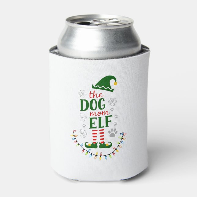 The Dog Mom Elf Xmas Funny Dogs lover Christmas Do Can Cooler (Can Front)