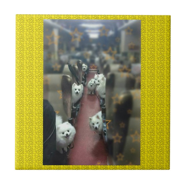 The dog train   ceramic tile (Front)