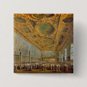 The Doge of Venice Thanking the Council 15 Cm Square Badge