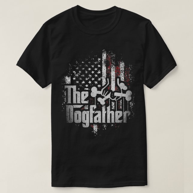 The Dogfather Dog Dad Fathers Day Dog Lover  T-Shirt (Design Front)