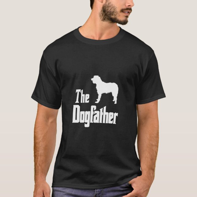 The Dogfather Funny Dog Gift Funny Irish Wolfhound T-Shirt (Front)