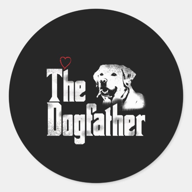 The Dogfather Labrador Dad Classic Round Sticker (Front)