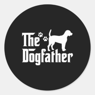 The Dogfather Tee Fathers Day Gift Dad Dog Lover B Classic Round Sticker