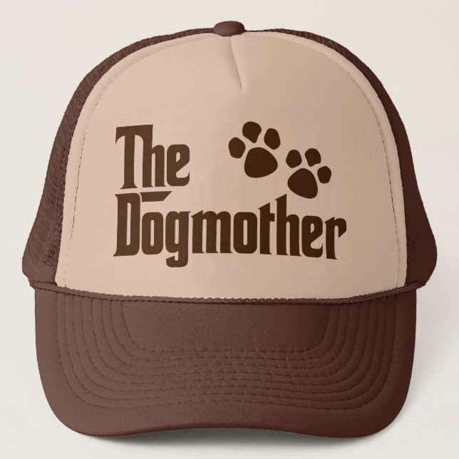 The Dogmother brown and tan fun saying Trucker Hat (Front)