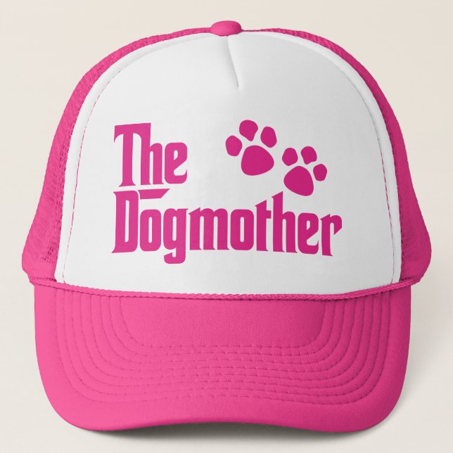 The Dogmother pink and white fun saying Trucker Hat (Front)