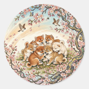 the dogs classic round sticker