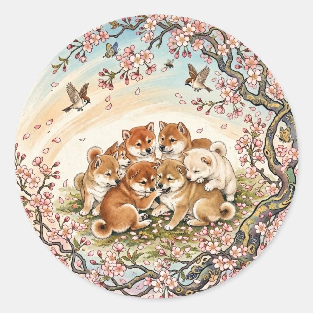 the dogs classic round sticker (Front)