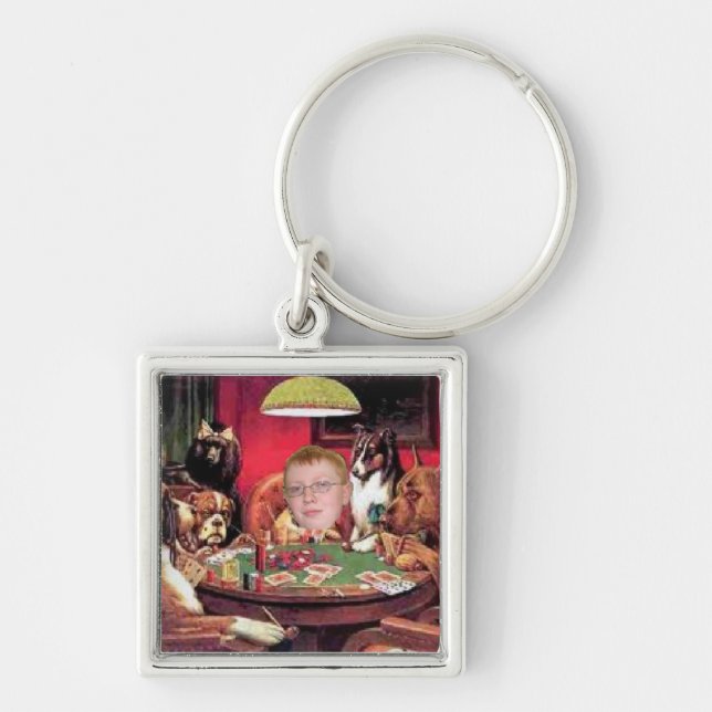 The Dogs Playing Poker Painting Feat. Me KeyChain (Front)