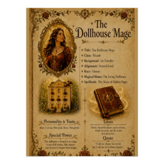The Dollhouse Mage Fantasy Character Profile Poster
