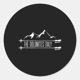 The Dolomites Italy Skiing Classic Round Sticker