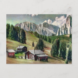 The Dolomites Painting Postcard
