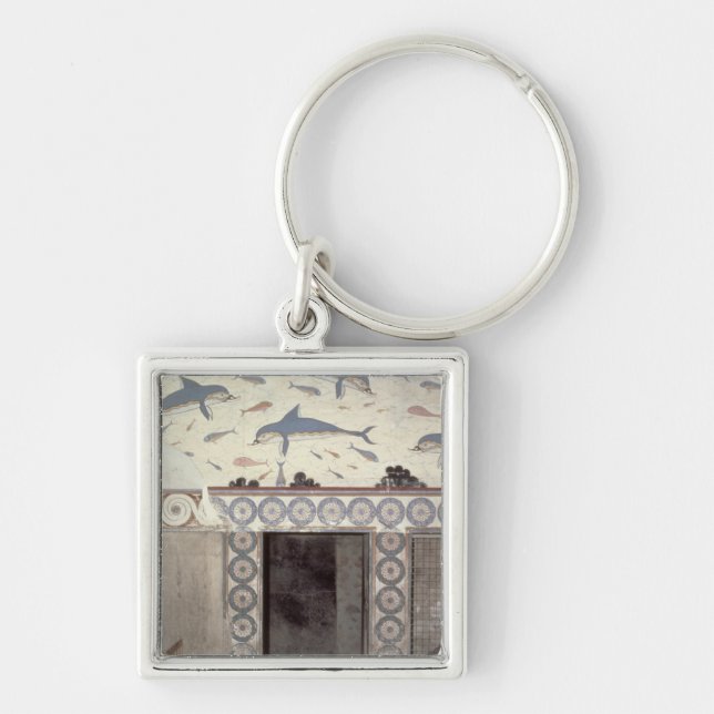 The Dolphin Frescoes in the Queen's Bathroom Key Ring (Front)