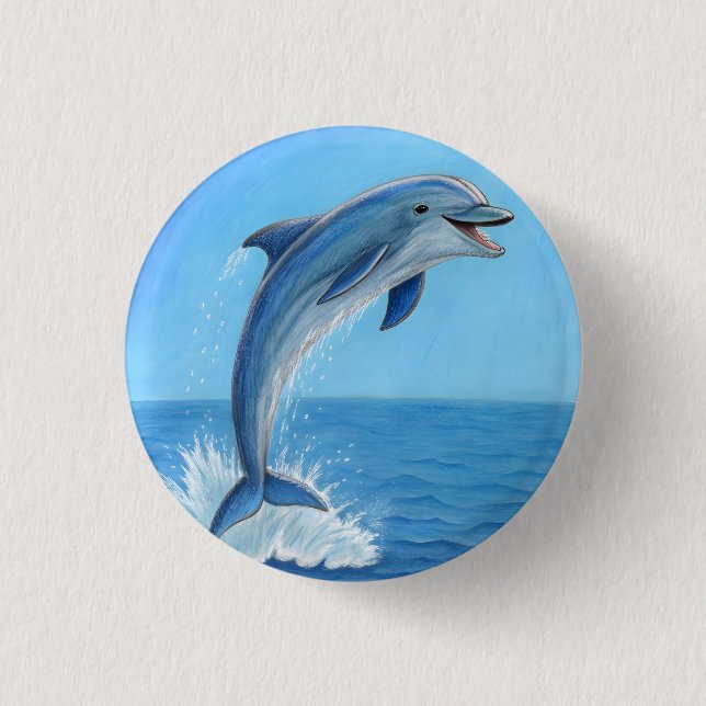 The Dolphin’s Silent Dance 3 Cm Round Badge (Front)