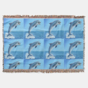 The Dolphin’s Silent Dance Throw Blanket