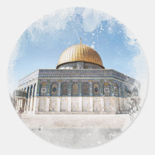 The Dome of the Rock Beautiful Islamic Holy Places Classic Round Sticker