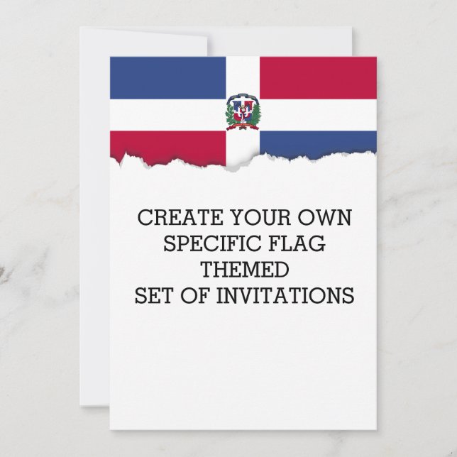 The Dominican Republic Flag Invitation (Front)