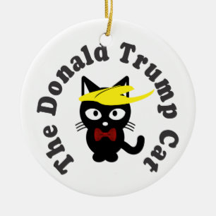 The Donald Trump Cat Toupee Humour Ceramic Tree Decoration