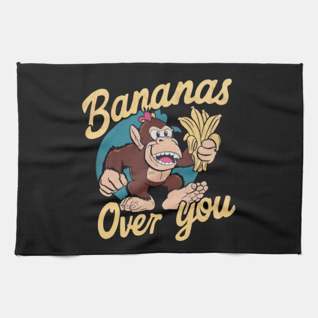 The Donkey Kong ,Bananas Over You Tea Towel (Horizontal)