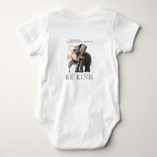 The Donkey & The Elephant Hearts & Hugs BE KIND Baby Bodysuit
