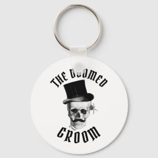 The doomed groom funny Gothic wedding skull Key Ring