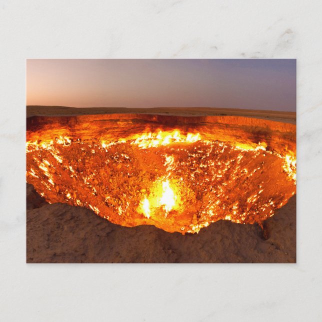 The Door to Hell natural gas field in Derweze Postcard (Front)