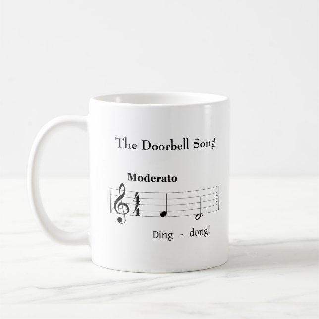 The Doorbell Song Humourous Music Score Coffee Mug (Left)