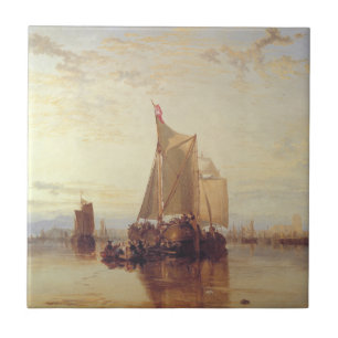 The Dort packet-boat from Rotterdam becalmed Ceramic Tile