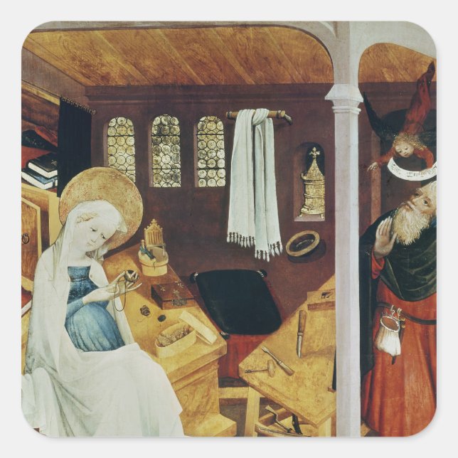 The Doubt of St. Joseph, c.1410-20 Square Sticker (Front)