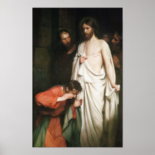 The Doubting Thomas by Carl Bloch Print