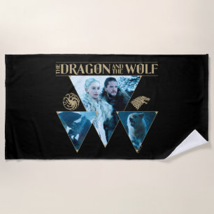The Dragon and The Wolf Daenerys & Jon Graphic Beach Towel