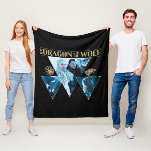 The Dragon and The Wolf Daenerys & Jon Graphic Fleece Blanket