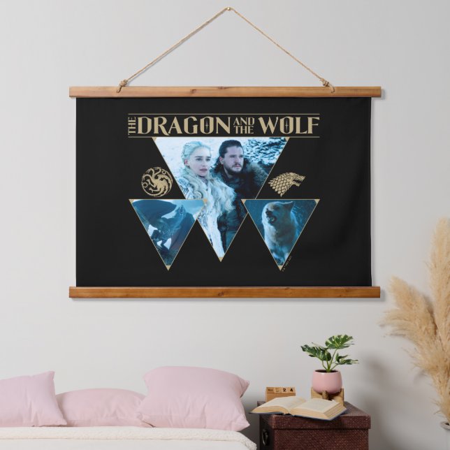 The Dragon and The Wolf Daenerys & Jon Graphic Hanging Tapestry (Bedroom)