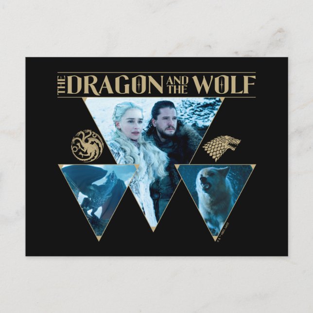 The Dragon and The Wolf Daenerys & Jon Graphic Postcard (Front)