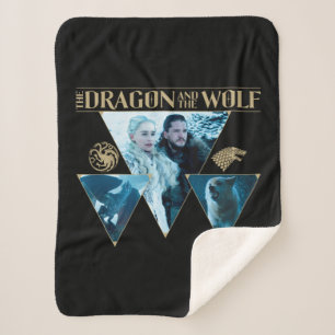 The Dragon and The Wolf Daenerys & Jon Graphic Sherpa Blanket