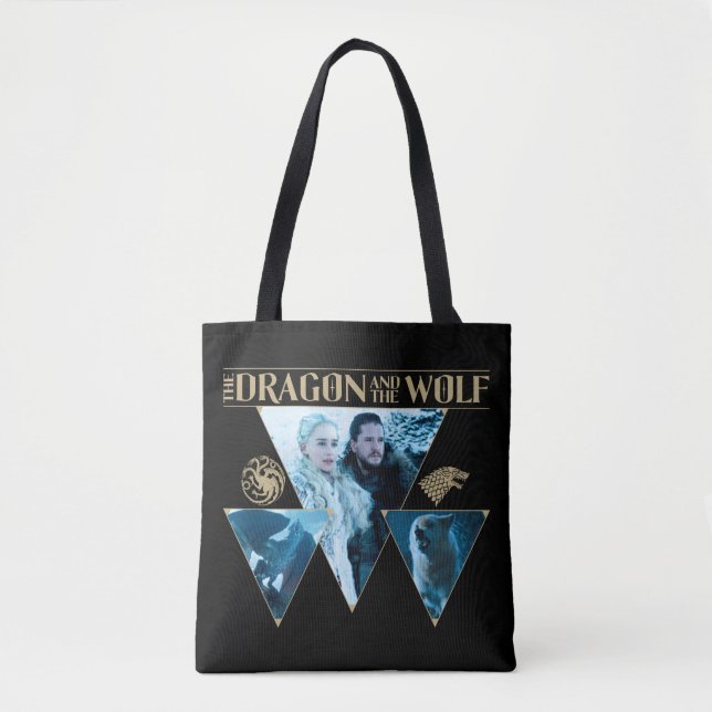 The Dragon and The Wolf Daenerys & Jon Graphic Tote Bag (Front)