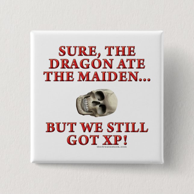 The Dragon Ate the Maiden 15 Cm Square Badge (Front)