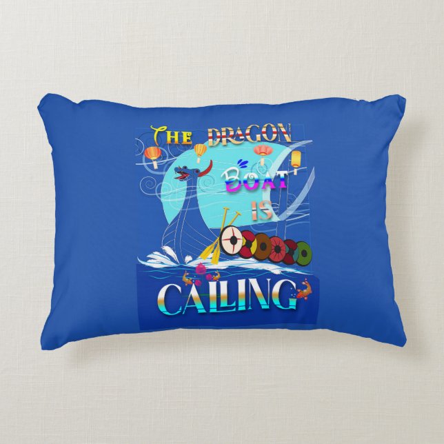 The Dragon Boat Is Calling Decorative Cushion (Front)
