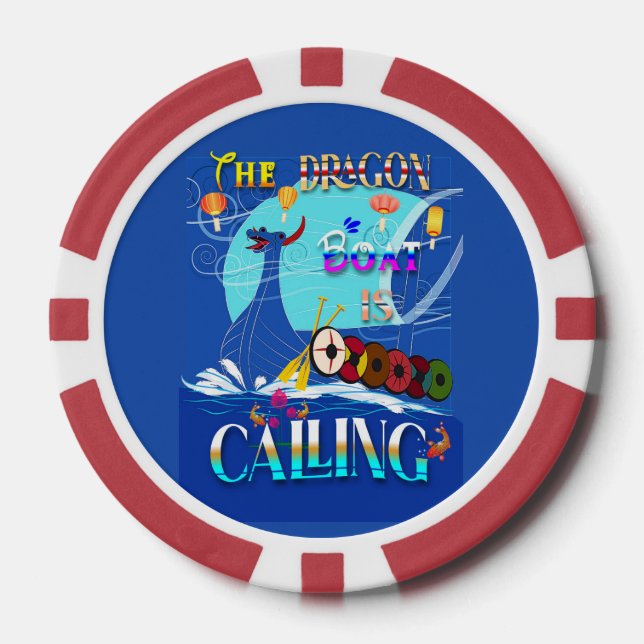 The Dragon Boat Is Calling Poker Chips (Front)